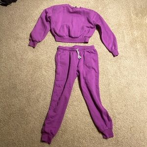Wild fable purple matching sweat set with cropped sweatshirt.